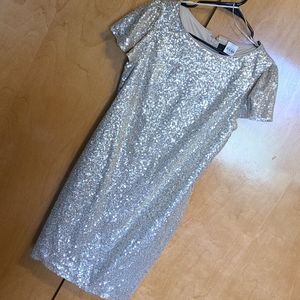 Gold Sequined Shift Dress